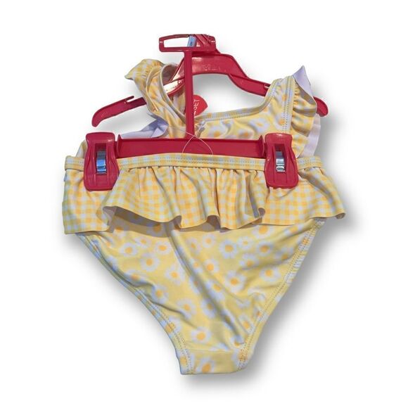 Bmagical by Btween Girls Floral Ruffle Two Piece Bikini With Sunhat Size 6 NWT - Picture 5 of 5